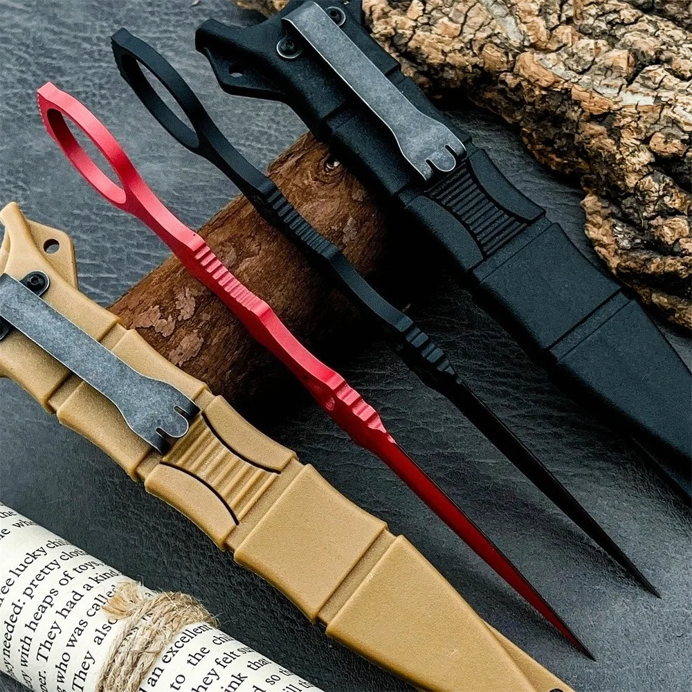 Tragbares Full-Tang-Taschenwerkzeug, robuste 440C Feststehende Klinge mit Scheide, multifunktionales Design, geeignet für Camping und Outdoor-Aktivitäten – Detail 6