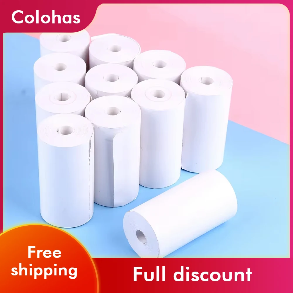 

10 Rolls Children's Camera Paper Refill Print Paper Film Coreless Thermal Print For 57mm Portable Cash Registers Mobile Printer