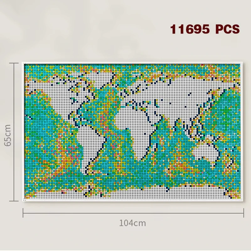 

2026 НОВЫЙ ART MOC Понимающаяся карта мира Мозаика Круглые строительные блоки Кирпичи Игрушки Рождественские подарки на день рождения Совместимость 31203