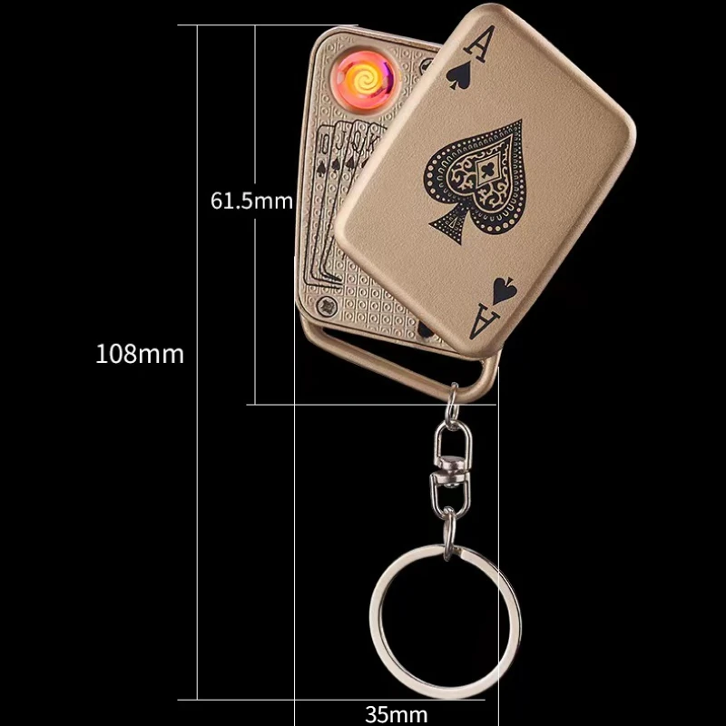 Poker metal tungsten wire electric lighter windproof cigarette lighter USB charging lighter creative pendant smok  gadget Hot