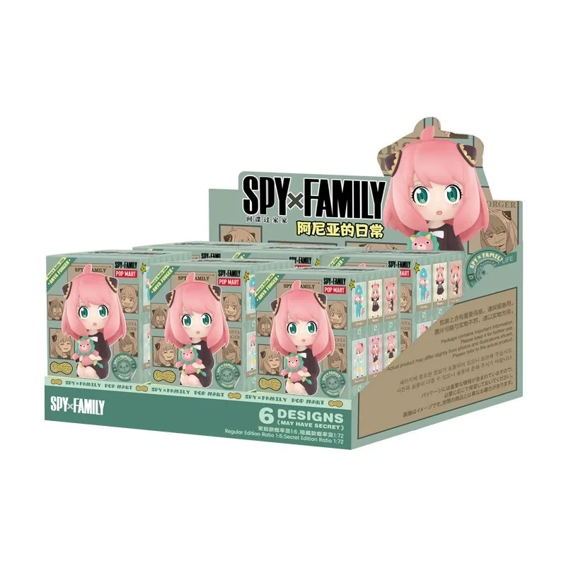 POPMART Blind Box 1/6pcs Spy Play House Ania'S Daily Series Figure Anime Pvc Tide Play Doll Toy Desktop Ornaments Birthday Gift