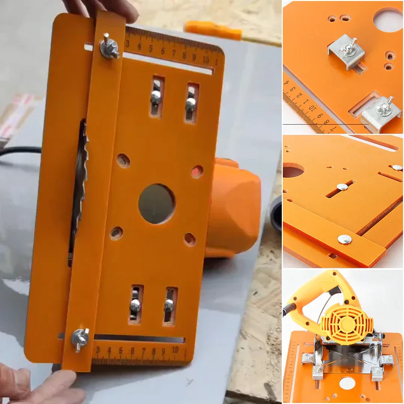 Circular Saw Guide Rail Bottom Plate Adjustable Cutting Machine Bakelite Guide Plate Saw Base Woodworking Bench Accessories