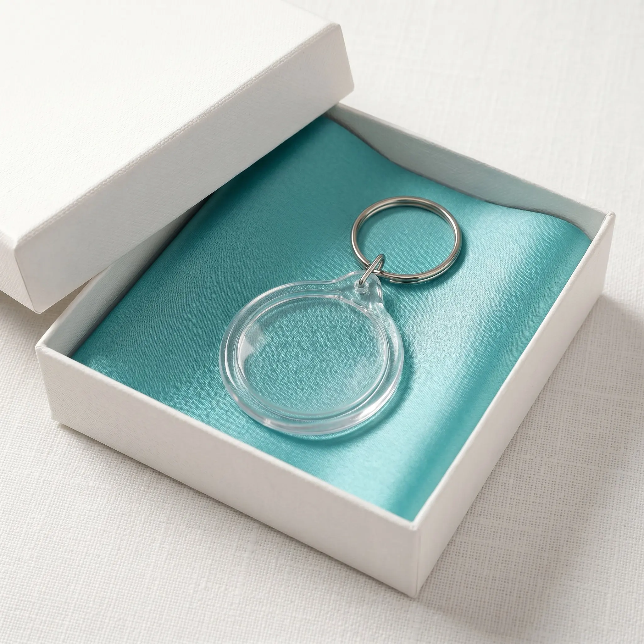 120 Pcs Key Holder Pendant Keychain Blanks Circle Photo Clear Picture Keychains Bulk Frame