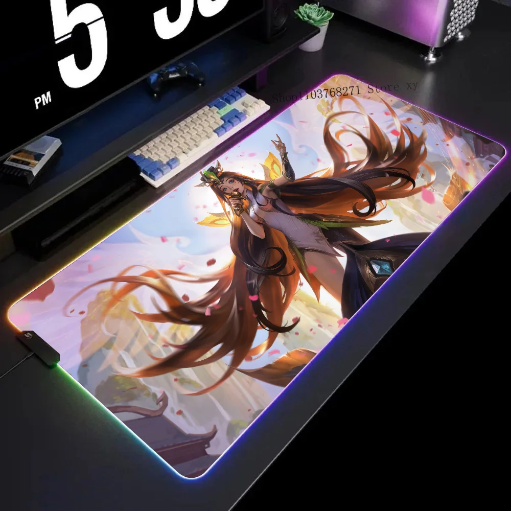 

Seraphine League Of Legends Mousepad XXL RGB Gaming Mouse Pads HD Black Gamer Accessories Large LED