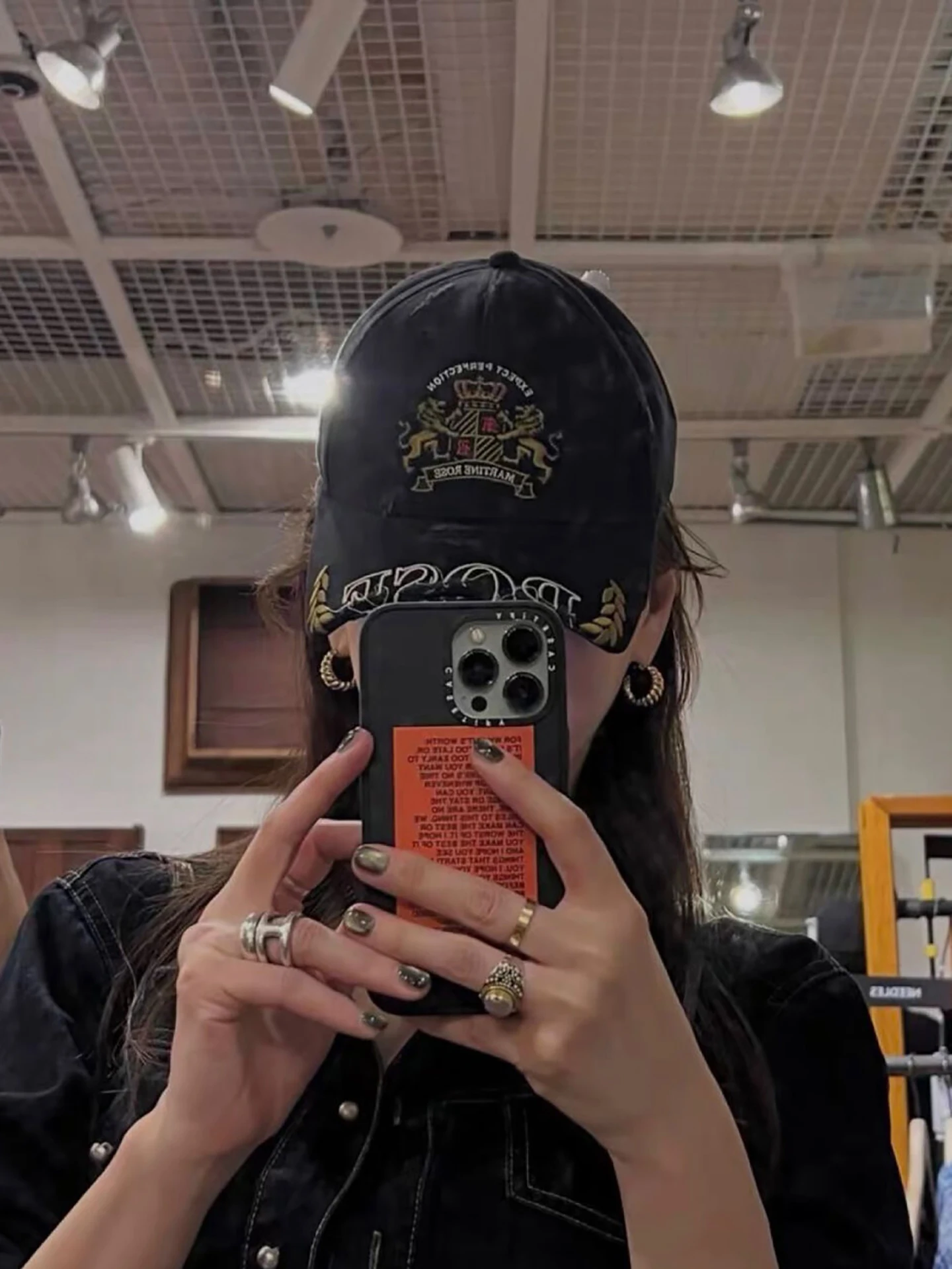 Martine Rose Washed Vintage Cap Handmade Embroidery Adjustable round Top Baseball Hat Sun Protection Cotton Unisex Hat