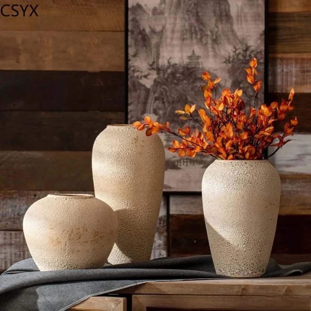

Creative Korean Rustic-Inspired New Chinese Simple Ceramic Vase - Perfect Tabletop/Hotel Decor, Elevate Room & Chambre Ambiance