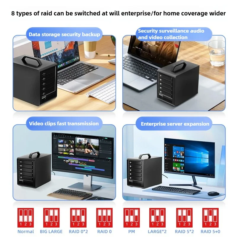 MAIWO SSD M2 SATA Type-C HDD Docking Station 5 Bay 5Gbps ความจุ 120TB สําหรับ 2.5 3.5 ''8 RAID CNC อลูมิเนียมฮาร์ดไดรฟ์