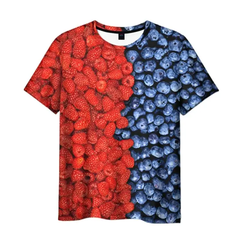 Fun Fruit Graphic 3D Printed Summer Fashion New Men's And Women's Casual Creative Simple Round Neck Short Sleeve T-shirt Tops