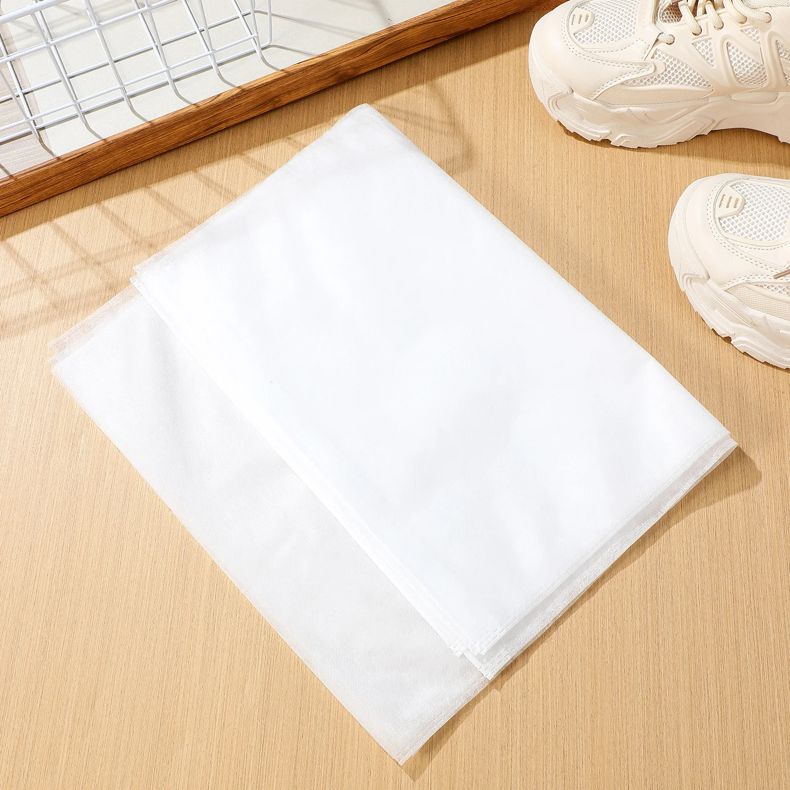 

100pcs Nonwoven Storage Bags Reusable Drawstring Organizers For Shoes Clothes Dustproof Semi-Transparent Closet Party Supplies