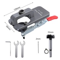 35mm Hinge Boring Jig Woodworking Hole Drilling Guide Locator with Fixture Aluminum Alloy Hole Opener Template Door Cabinets