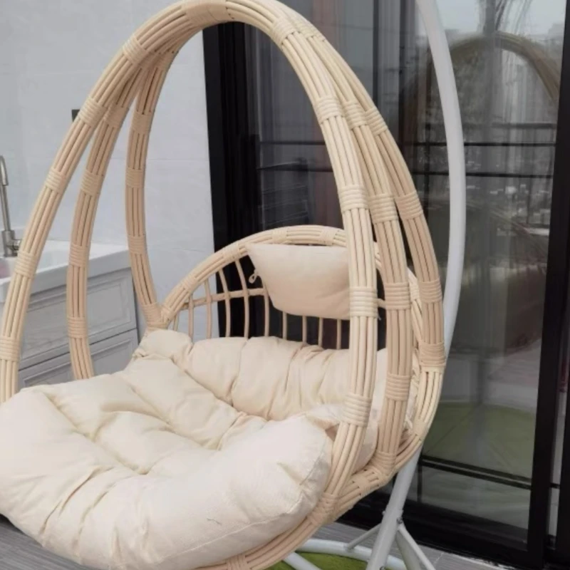 Modern Ergonomic Garden Chairs Luxury Rattan White Upholstery Comfortable Garden Chairs French Swing Sillas Salon Furnitures