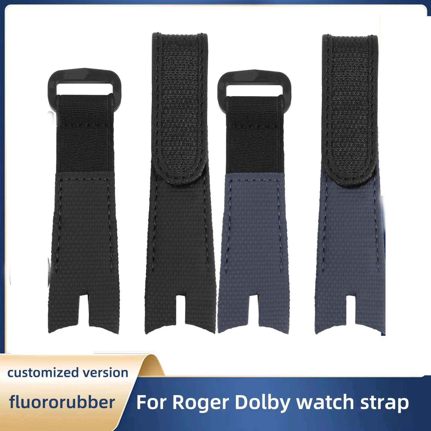 Customized Elastic Nylon FKM WatchBand For Richard Miller Rm67 Rm67-01 Rm67-02 Diy Loop Watch Strap Screw Down Connection Band