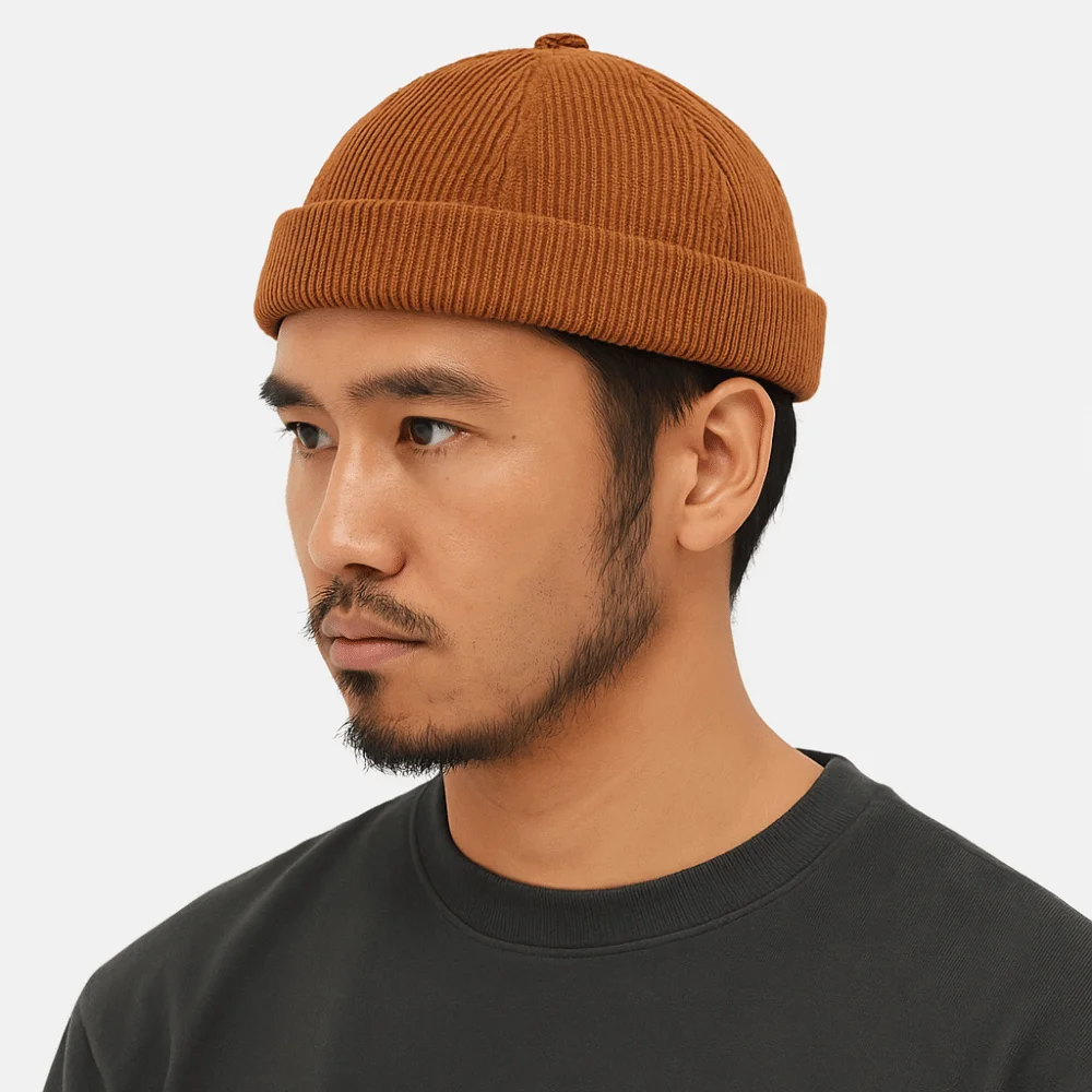 قبعة قصيرة ناعمة بلون سادة بدون إطار قابلة للتعديل، قبعة هيب هوب مستديرة مريحة من الجلد بإبزيم دوكر للأولاد