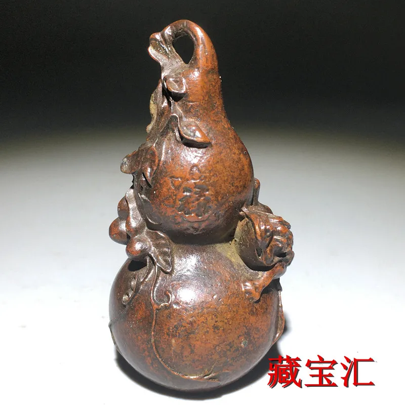 Old Collection Solid Eight Treasures Fulu Gourd Statue Countryside Sourced Lucky Wealth Multi Children Antique Nostalgic Decor