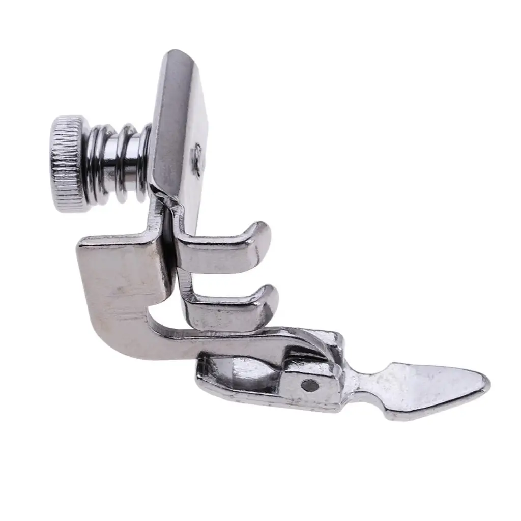 Domestic Sewing Machine Presser Foot Adjustable Zipper Cording Metal Hinged Slant Shank Accessory for Low Shank Setups