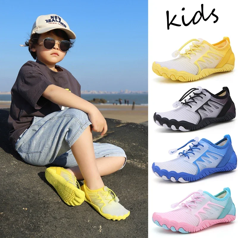 Kids Sneakers Barefoot Shoes Beach Water Sports Quick Dry Boys Swimming Creek Wading Shoes Gym Footwear Family Activities