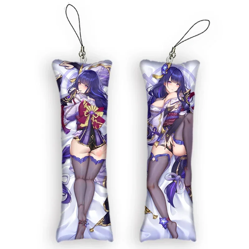 

Fashion4x12cmGenshin Impact Baal Mini Dakimakura Keychain Cute Anime Key Chain Decor Pendant Raiden Shogun Bag Backpack Pendants