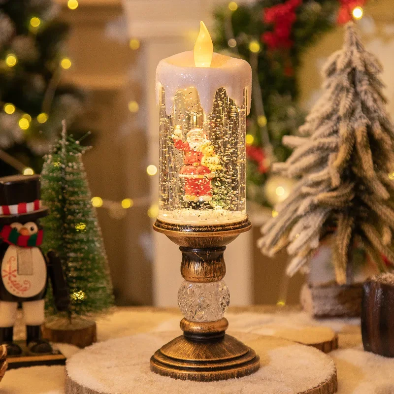 Lights Children's Birthday Christmas Gift Scene Layout Christmas Decorations Candle Lights Christmas Crystal Lanterns Snow