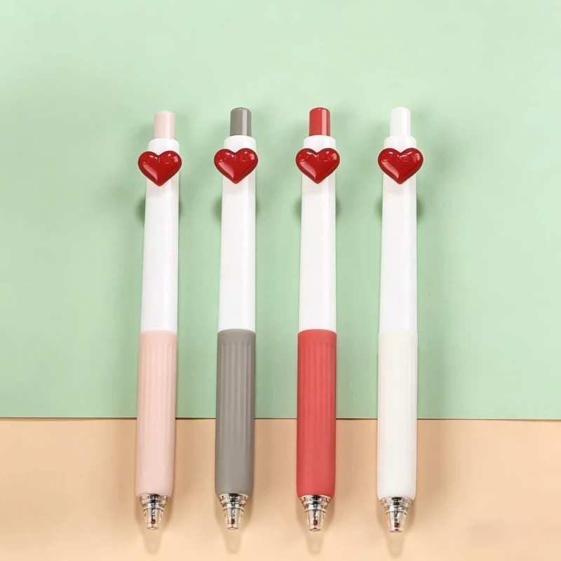 Cute Heart Love Gel Pen 0.5mm Black Writing Pen Cloud Ballpoint Pen for Work Test Homeworkfor School Office Party Gift