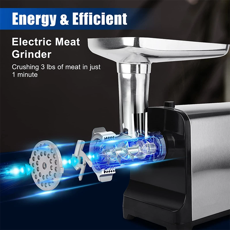 LMETJMA Electric Meat Grinder Sausage Stuffer Maker Heavy Duty Meat Mincer with Stainless Steel Cutting Blade Kubbe Kit JT365