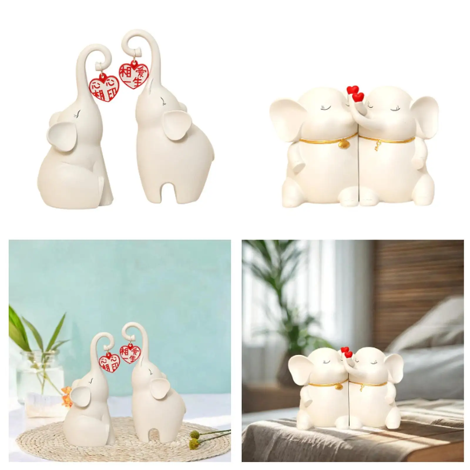 ブックエンド 象の彫像 ウェディングギフトコレクション オーナメントブックエンド 本棚 リビングルーム ゲストルーム 玄関 オフィス用