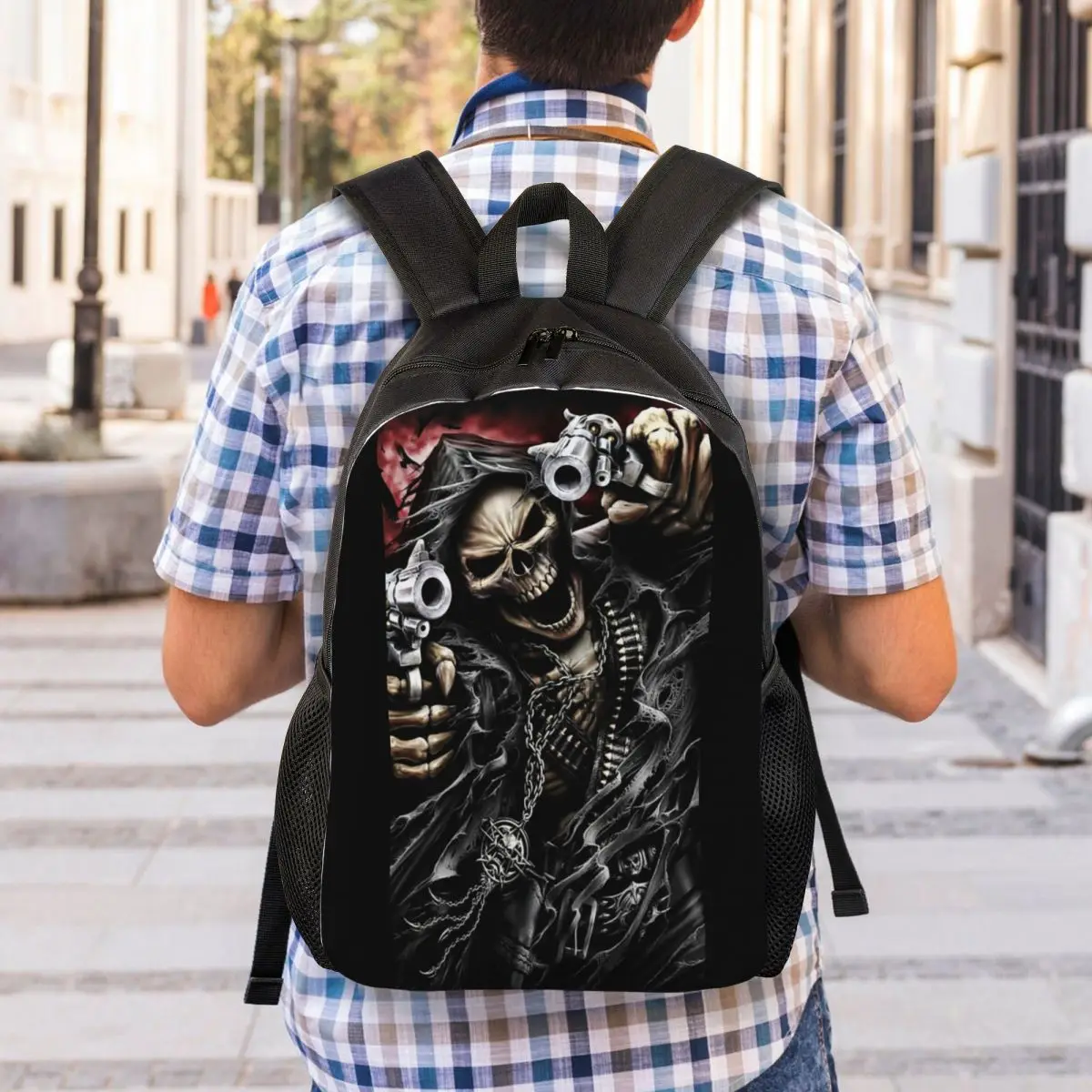 Fashion Skull Laptop Backpack Men Women Casual Bookbag for College School Student Magic Gothic Bags