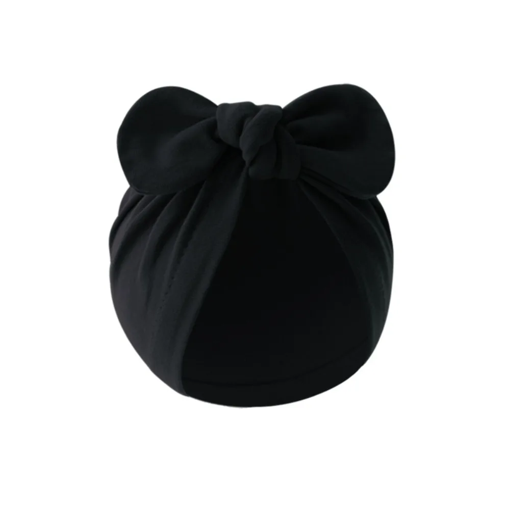 

Cute Flower Knot Baby Hat Solid Color Cotton Infant Beanie Cap Soft Bunny Ears Hat Kids
