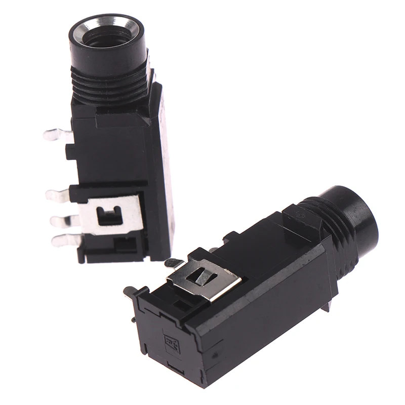 3PCS 4pin High Quality 6.35MM Microphone Socket 6.5mm Jack Stereo Initial Socket Connector Audio Adapter