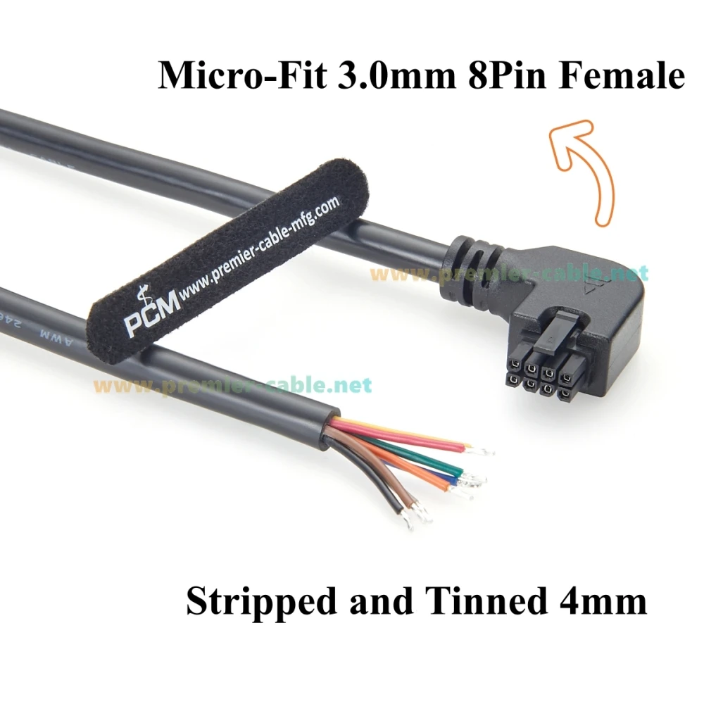 Rechtwinkliges Micro-Fit 3,0mm 8-Pin-Buchsensteckergehäuse Strom-Signalkabel 90-Grad-Micro-Fit-Steckverbinder für kundenspezifische Verkabelung – Detail 3
