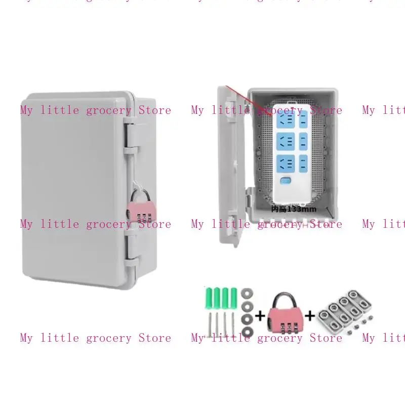 D5BD Water Resistant Power Outlet Case Childproof Locking System Plastic for Outdoor