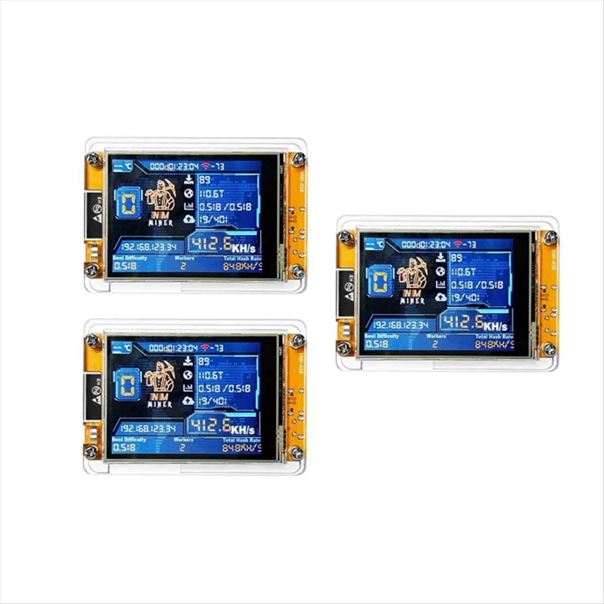 A85P 3Pcs Bitcoin NerdMiner V2 NMMiner Hashrate 411KH/S ESP32 2.8 Inch Display Crypto Solo Lottery ESP32-2432S028R DROOM
