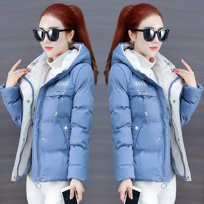 

2023 Winter New Thickened Down Coat Padded Women's Mid Casual Loose Hooded Warm Women Cotton Padded Jacket M-3XL