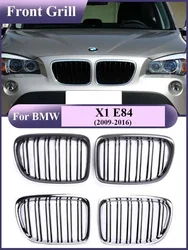 Lower Front Bumper Kidney Chrome Racing Grills Car Styling Carbon Fiber Refiting Black Grille Parts for BMW X1 E84 2009-2016