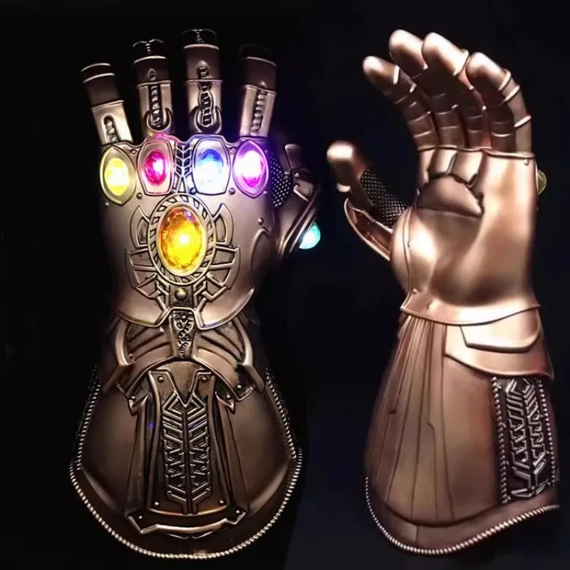 Rękawice Cosplay Avengers Thanos z Odpinanymi Świecącymi Klejnotami 34,5 cm, Rekwizyty Filmowe, Model, Impreza, Anime, Prezent