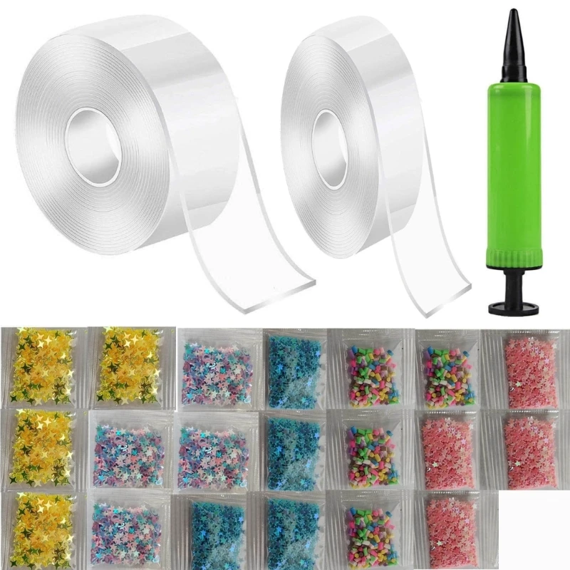 DIY Bubble Blowing Nanos Tape Kits Stress Relief Squeeze Toy Balloon Making Set