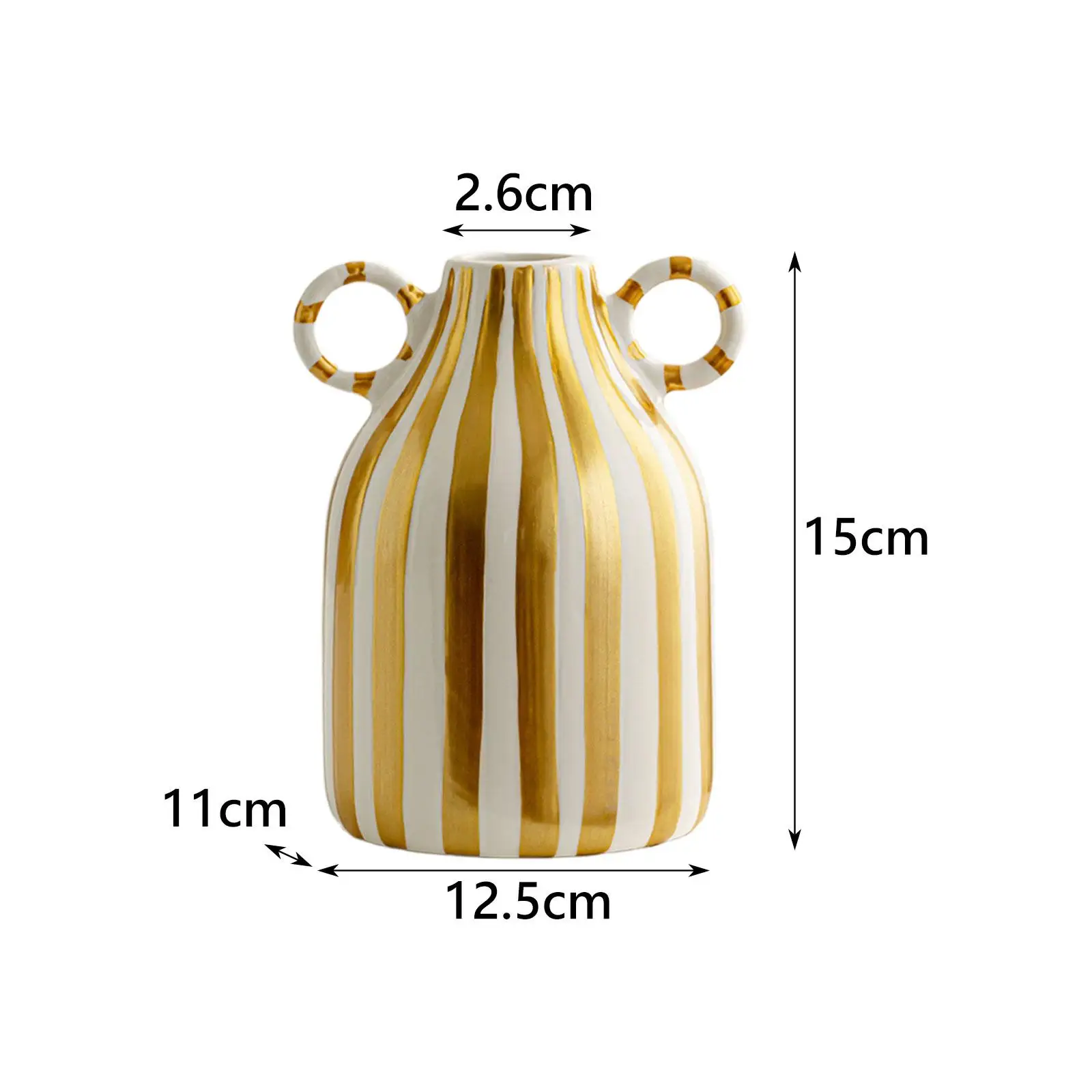 Decorative Flower Vase Home Decoration with Handles Ceramic Vase with Handle for Centerpiece Desktop Cafe Entrance Fireplace