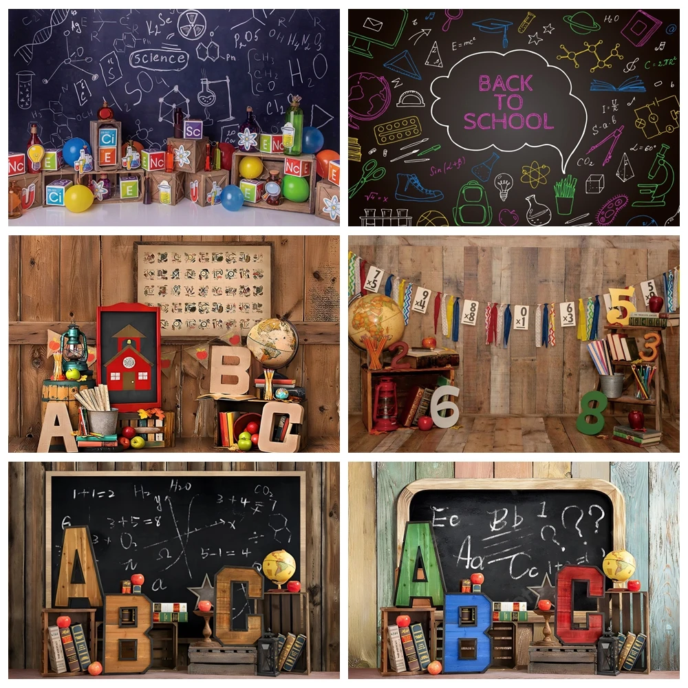 Welcome Back To School Student Background Blackboard Pencil Book Classroom Children Photography Backdrops Photo Studio Decor