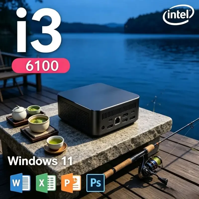 

Mini PC Core I3 6100 Windows 11 Pro 16GB RAM 1TB/2TB SSD WiFi6 BT5.2 Stable Host for Broadcast Multi Screen Display
