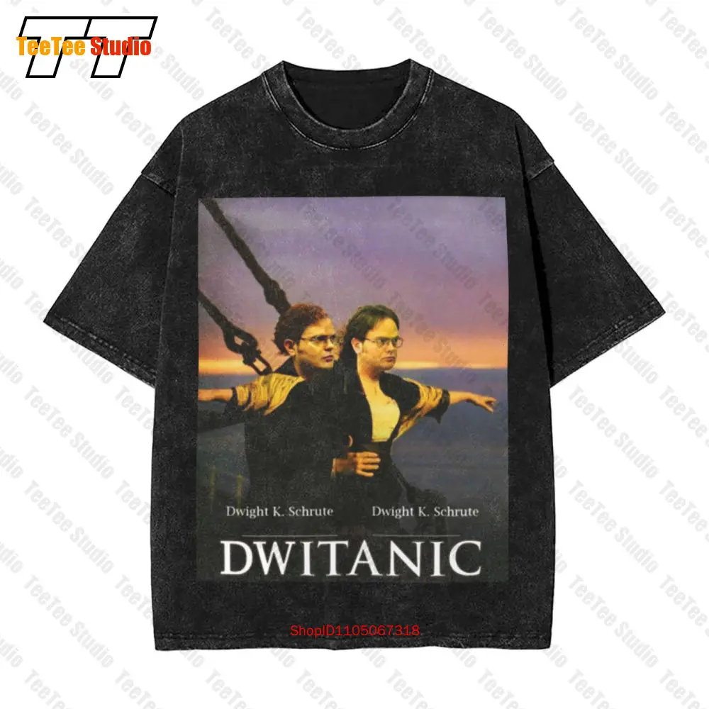 

Titanic Dwight Schrute Dwitanic Винтажная футболка большого размера для офиса GSBI
