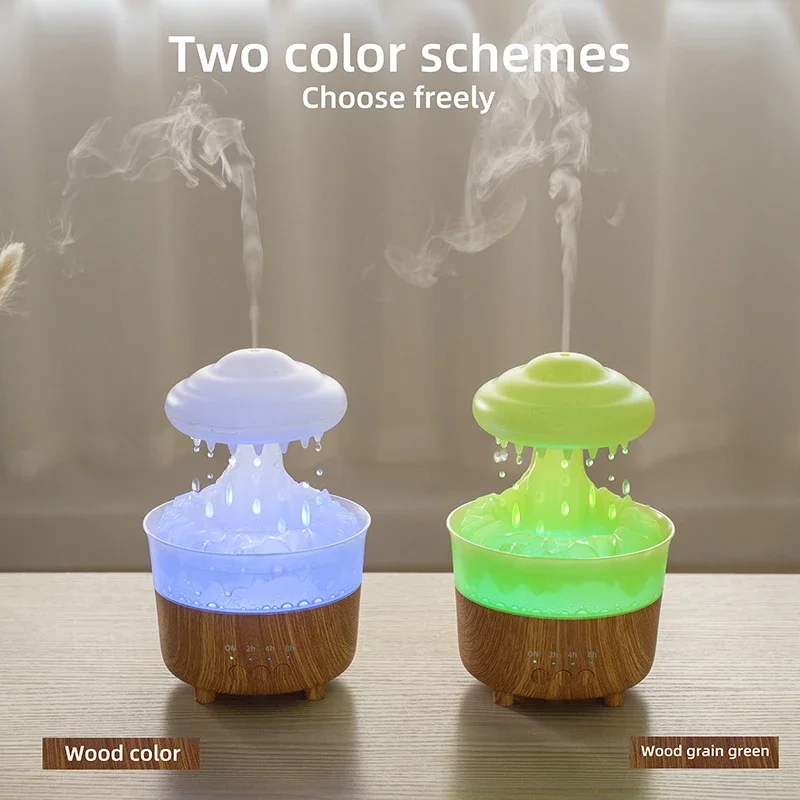 2023 Air Diffuser Raining Clouds Essential Oils USB Water Drops Humidifier with 7 Color Night Light - Mute Bedroom Gifts