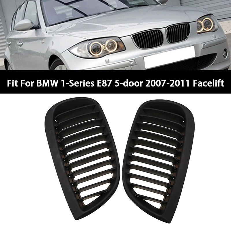 

Car Front Bumper Center Grill Kidney Grille Auto Matte Black Grills for BMW E87 81 1 Series 2004 2005 2006 2007 Pre-facelift
