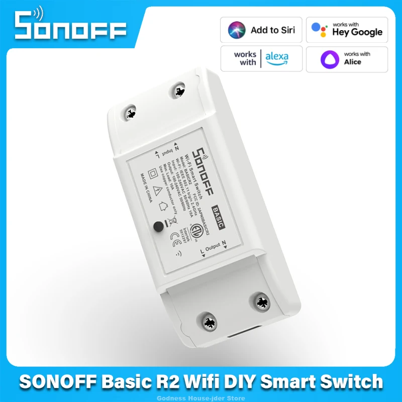 SONOFF Basic R2 Wifi DIY Interruptor Smart Switch Remote Controller Smart Home Light Switches EWeLink Alexa Google Home Alice