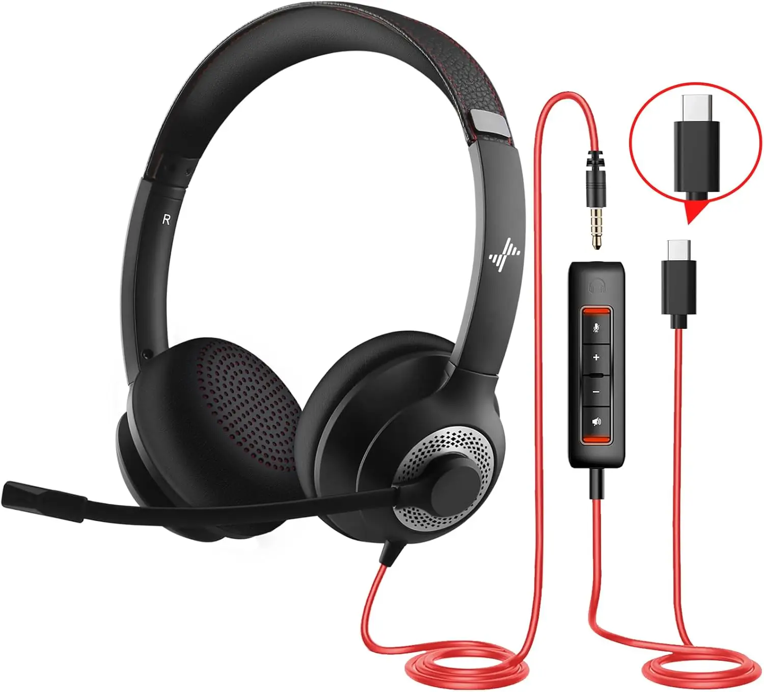 NUBWO JIAMQISHI EH01 USB-Headset PC-Computerkopfhörer mit Rauschunterdrückung, Mikrofon, Inline-Steuerung für Home Office Online-Klasse 3