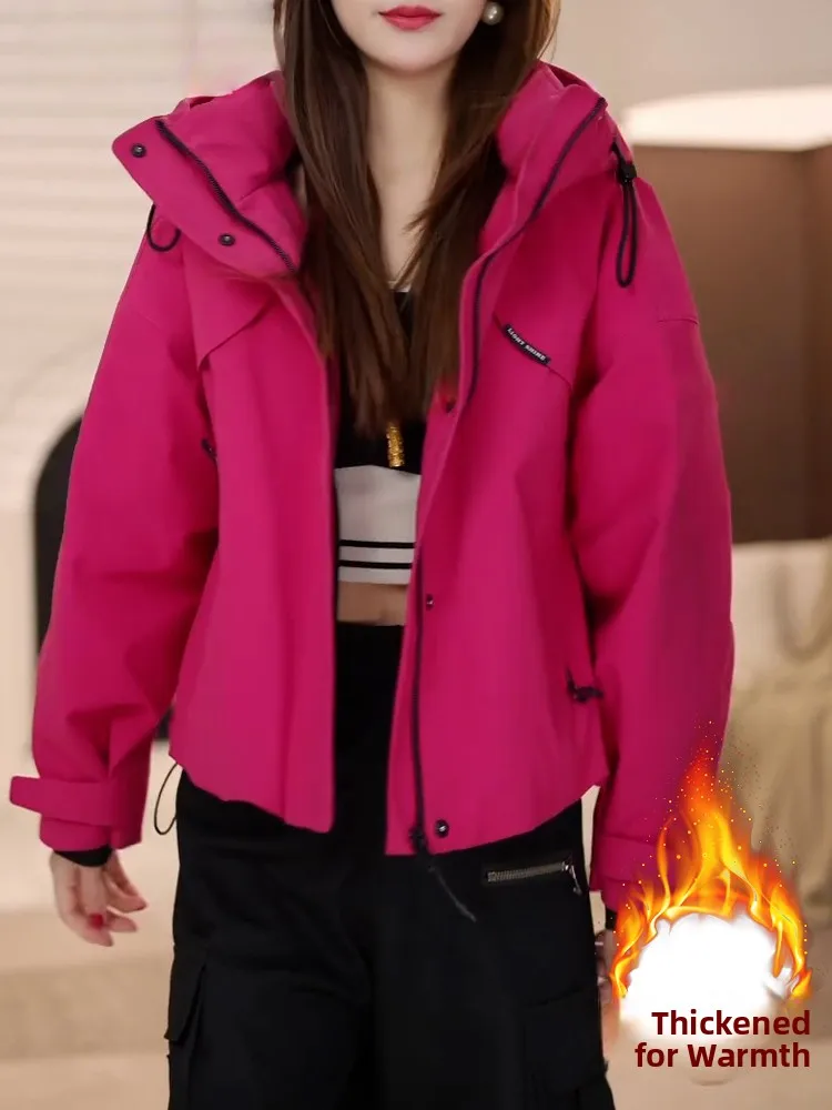 패셔너블한 여성용 재킷 지퍼 작업복 캐주얼 루즈핏 롱 슬리브 겨울용 따뜻한 코트