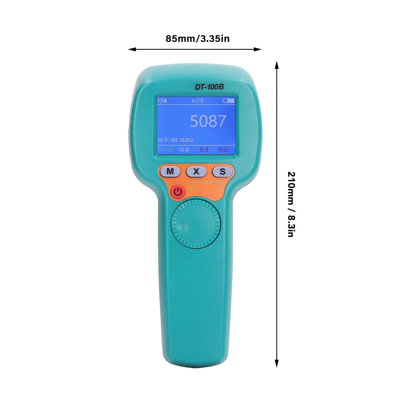 7.4V Handheld Stroboscope DT100B Rechargeable LED Flash Strobe Tachometer 1500LX 60 to 999999 RPM Speedometer
