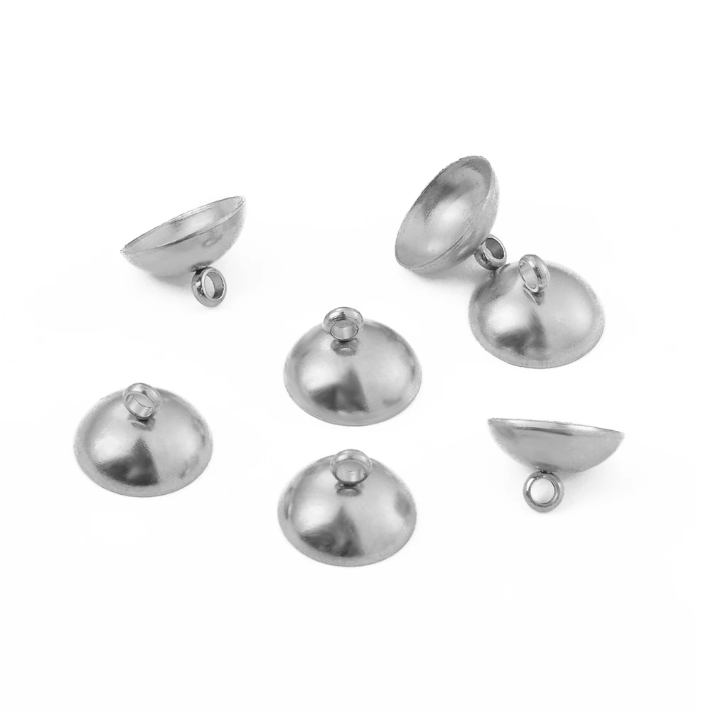50 teile/los Edelstahl Perlen Kappe passen 4 6 8 10mm Glas Perle Anhänger Kappen Anschlüsse für DIY Schmuck Herstellung hand gefertigte Lieferungen – Detail 4