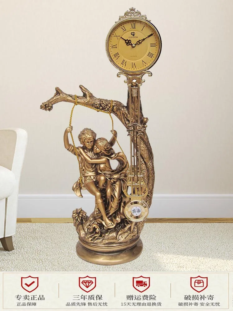 Living room fashionable large table clock, creative clock, simple table clock, goddess clock, European sitting clock, American s