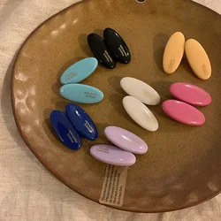 Lovely Oval Acrylic Hairpin Sweet Candy Color Duckbill Hair Clips for Women Girls Simple Cute Multi-color Hair Accessories