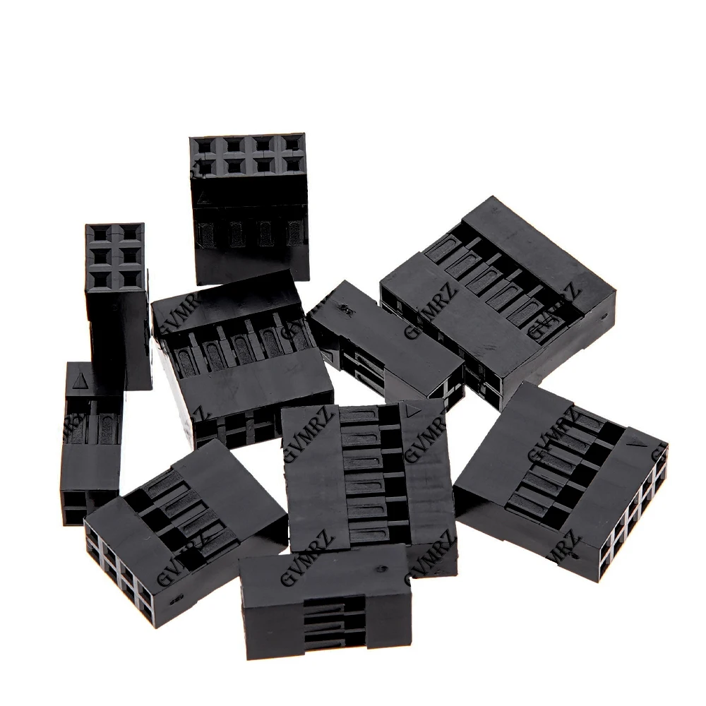 100PCS 2.54MM Double Row Dupont Cable Case Dupont Plug Dupont Connector Plastic Shell Jump Line Shell Dupont Shell 2.54MM