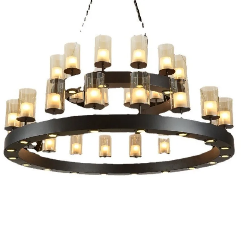 

Atmosphere Hotel Lobby Private Room New Chinese Hot Pot Restaurant Chandelier with Spotlight